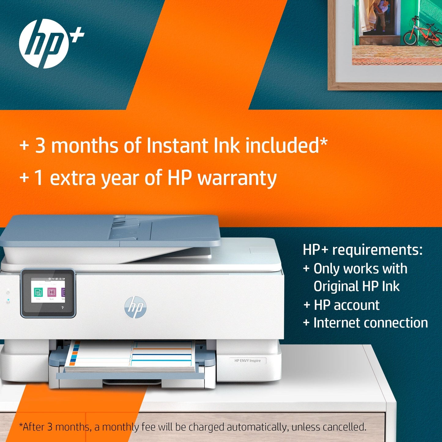 HP ENVY HP Inspire 7220e All-in-One Printer, Color, Printer for Home, Print, copy, scan, Wireless; HP+; HP Instant Ink eligible; Scan to PDF