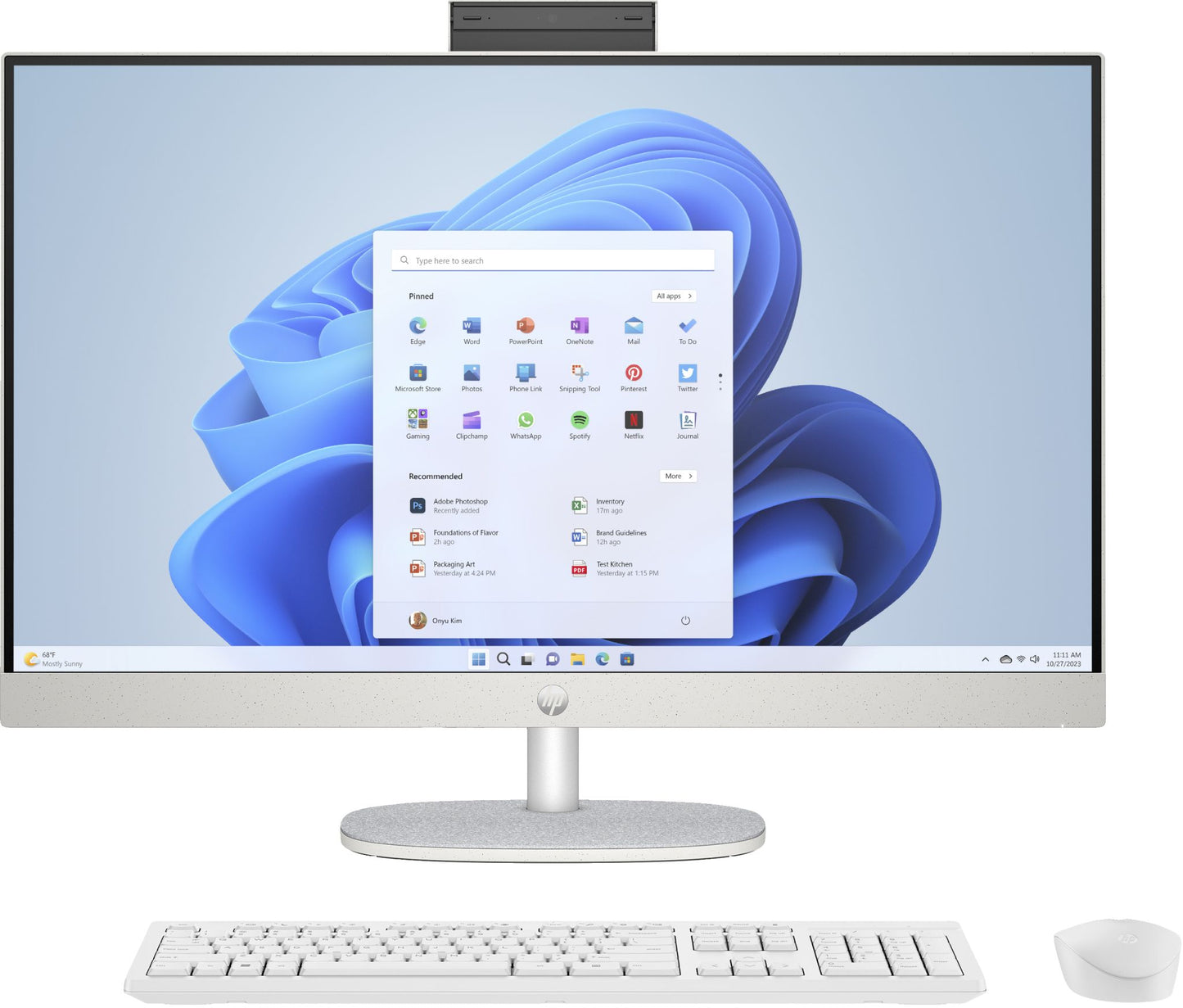 HP 27-cr0014na Intel® Core™ i5 68.6 cm (27") 1920 x 1080 pixels 16 GB DDR4-SDRAM 512 GB SSD All-in-One PC Windows 11 Home Wi-Fi 6 (802.11ax) White