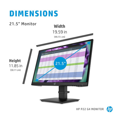 HP P22 G4 computer monitor 54.6 cm (21.5") 1920 x 1080 pixels Full HD Black
