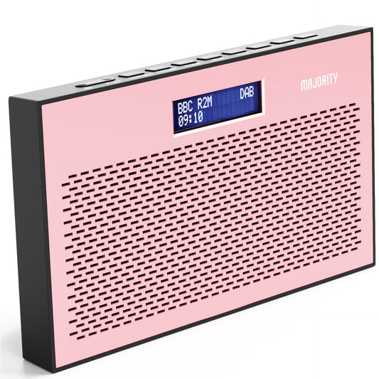 Majority Histon II Portable DAB Radio DAB/DAB+ & FM Compact Battery Mains Rose Pink