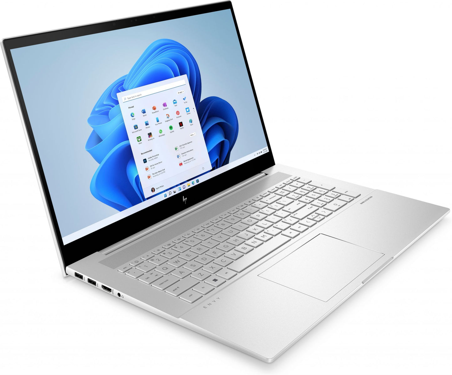 HP ENVY 17-cr0003na Laptop 43.9 cm (17.3") Touchscreen Full HD Intel® Core™ i5 i5-1240P 8 GB DDR4-SDRAM 512 GB SSD Wi-Fi 6E (802.11ax) Windows 11 Home Silver