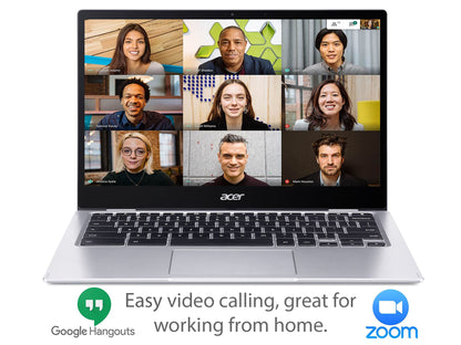Acer Chromebook Spin 513 CP513-1H - (Qualcomm SC7180, 4GB RAM, 64GB eMMC, 13.3 inch Full HD Touchscreen Display, Chrome OS, Silver)