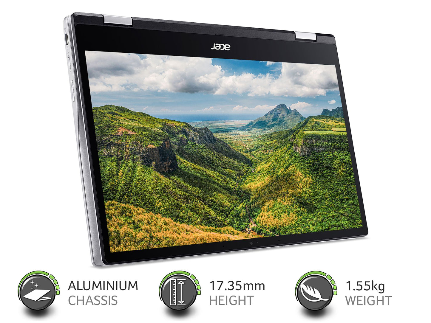 Acer Chromebook Spin 513 CP513-1H - (Qualcomm SC7180, 4GB RAM, 64GB eMMC, 13.3 inch Full HD Touchscreen Display, Chrome OS, Silver)