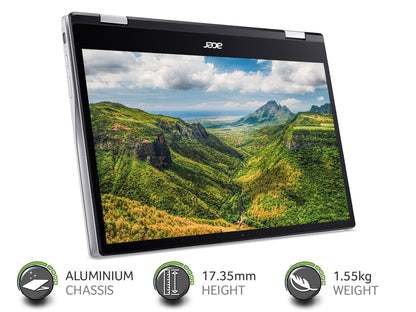 Acer Chromebook Spin 513 CP513-1H - (Qualcomm SC7180, 4GB RAM, 64GB eMMC, 13.3 inch Full HD Touchscreen Display, Chrome OS, Silver)