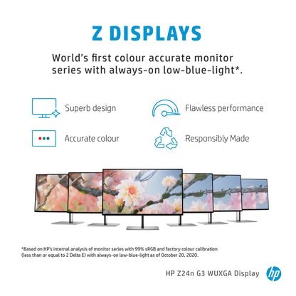 HP Z24n G3 computer monitor 61 cm (24") 1920 x 1200 pixels WUXGA LED Silver