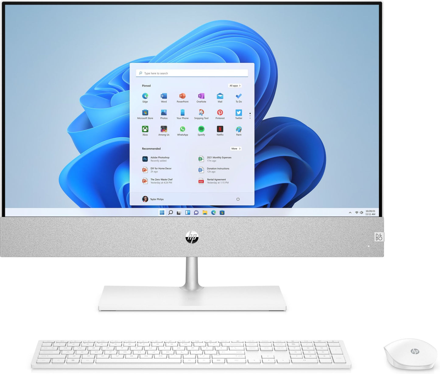 HP Pavilion 24-ca1000na Intel® Core™ i5 60.5 cm (23.8") 1920 x 1080 pixels 8 GB DDR4-SDRAM 512 GB SSD All-in-One PC Windows 11 Home Wi-Fi 5 (802.11ac) White