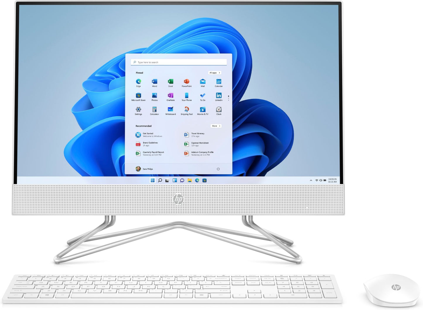 HP 22-dd2010na Intel® Pentium® Silver 54.6 cm (21.5") 1920 x 1080 pixels 4 GB DDR4-SDRAM 128 GB SSD All-in-One PC Windows 11 Home Wi-Fi 5 (802.11ac) White