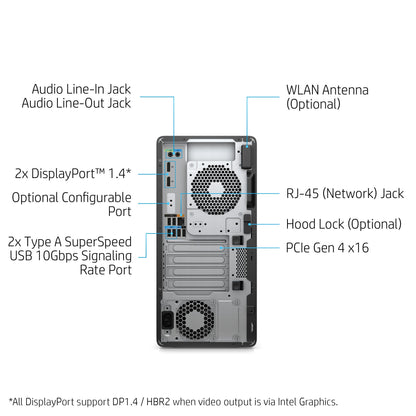 HP Z2 G8 Intel® Core™ i7 i7-11700 16 GB DDR4-SDRAM 512 GB SSD Windows 10 Pro Tower Workstation Black