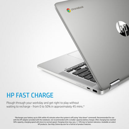 HP Chromebook x360 14a-ca0009na 35.6 cm (14") Touchscreen Full HD Intel® Celeron® N4020 4 GB LPDDR4-SDRAM 64 GB eMMC Wi-Fi 5 (802.11ac) ChromeOS Silver