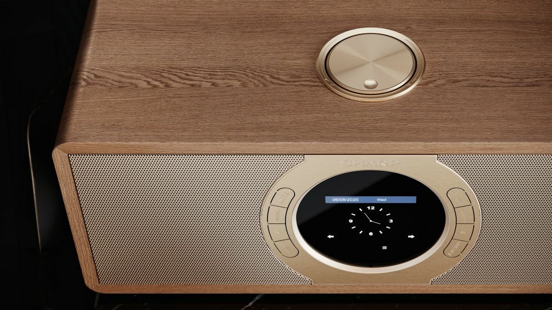 Sharp DR-I470 PRO Clock Analog & digital Brown, Gold