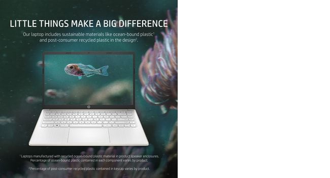 HP 14-eg0001na Laptop 35.6 cm (14") Full HD Qualcomm Snapdragon 7c Gen 2 4 GB LPDDR4x-SDRAM 128 GB eMMC Wi-Fi 5 (802.11ac) Windows 11 Home Silver