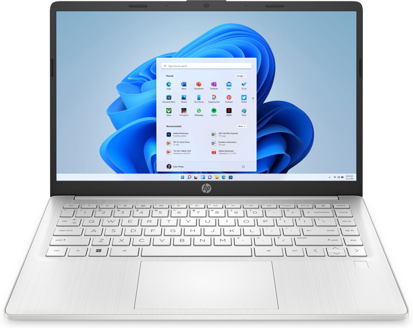 HP 14-eg0001na Laptop 35.6 cm (14") Full HD Qualcomm Snapdragon 7c Gen 2 4 GB LPDDR4x-SDRAM 128 GB eMMC Wi-Fi 5 (802.11ac) Windows 11 Home Silver