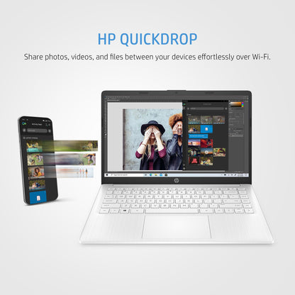 HP 14-eg0001na Laptop 35.6 cm (14") Full HD Qualcomm Snapdragon 7c Gen 2 4 GB LPDDR4x-SDRAM 128 GB eMMC Wi-Fi 5 (802.11ac) Windows 11 Home Silver