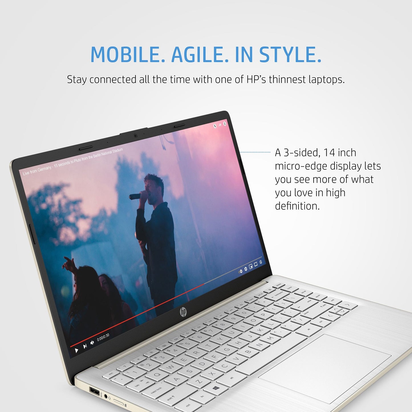 HP 14-eg0001na Laptop 35.6 cm (14") Full HD Qualcomm Snapdragon 7c Gen 2 4 GB LPDDR4x-SDRAM 128 GB eMMC Wi-Fi 5 (802.11ac) Windows 11 Home Silver