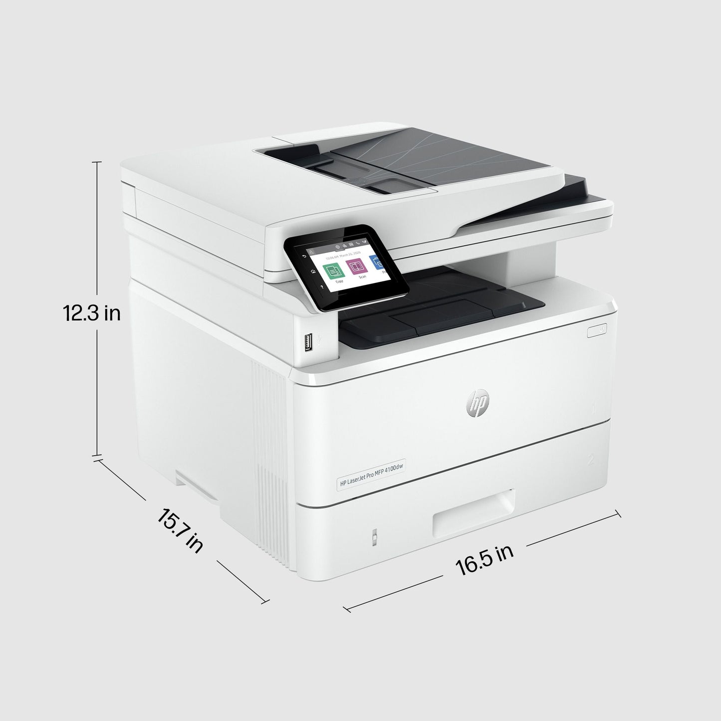 HP LaserJet Pro MFP 4102fdwe Printer, Black and white, Printer for Small medium business, Print, copy, scan, fax, Two-sided printing; Two-sided scanning; Scan to email; Front USB flash drive port