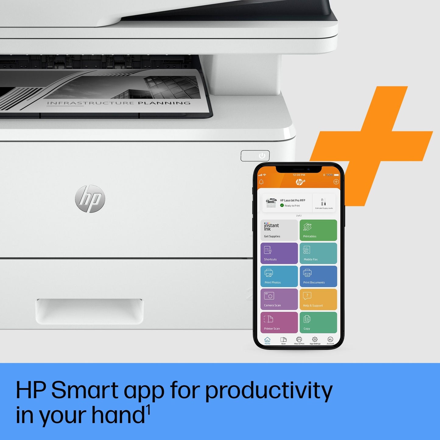 HP LaserJet Pro MFP 4102fdwe Printer, Black and white, Printer for Small medium business, Print, copy, scan, fax, Two-sided printing; Two-sided scanning; Scan to email; Front USB flash drive port