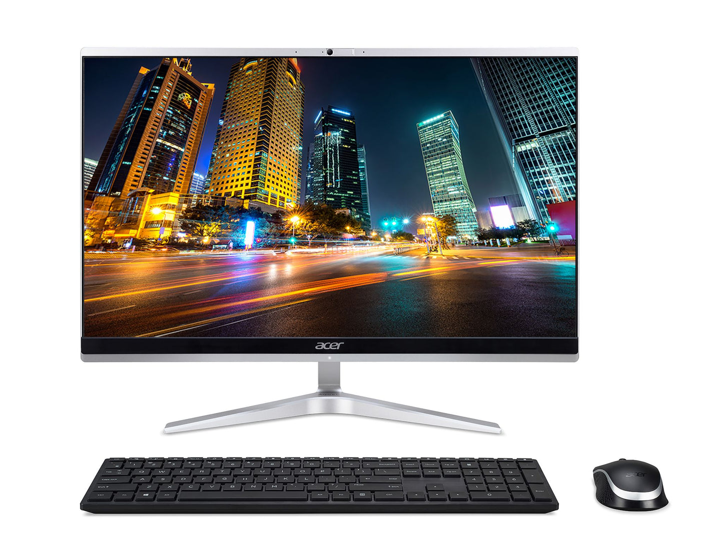 Acer Aspire C24-1651 All-in-One PC - (Intel Core i5-1135G, 8GB, 2TB HDD and 512GB SSD, NVIDIA GeForce MX450, 23.8 inch Full HD Touchscreen Display, Wireless Keyboard and Mouse, Windows 11, Silver)