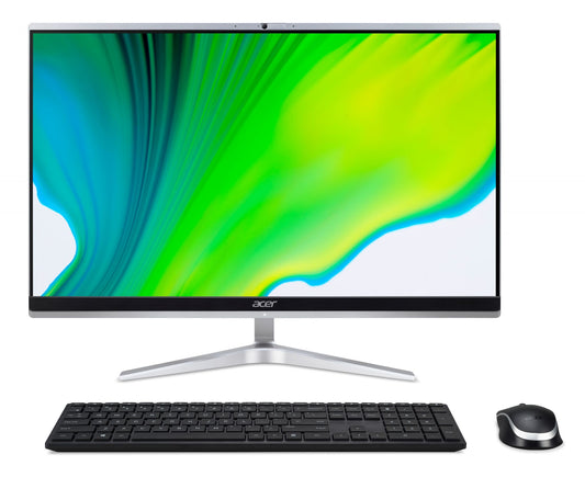 Acer Aspire C24-1651 All-in-One PC - (Intel Core i5-1135G, 8GB, 2TB HDD and 512GB SSD, NVIDIA GeForce MX450, 23.8 inch Full HD Touchscreen Display, Wireless Keyboard and Mouse, Windows 11, Silver)