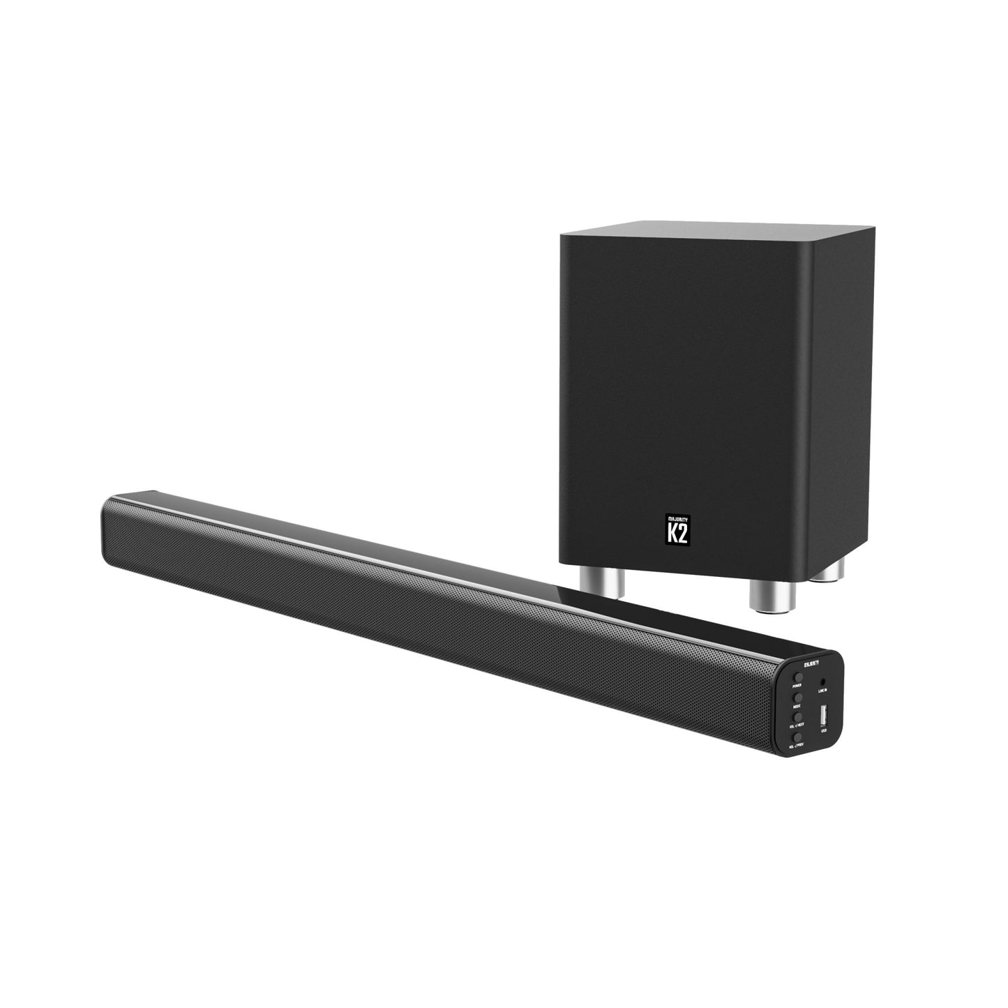 Majority K2 Soundbar and wireless subwoofer Black