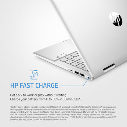 HP Pavilion x360 14-dy0031na Hybrid (2-in-1) 35.6 cm (14") Touchscreen Full HD Intel® Pentium® Gold 7505 4 GB DDR4-SDRAM 128 GB SSD Wi-Fi 5 (802.11ac) Windows 11 Home in S mode Silver