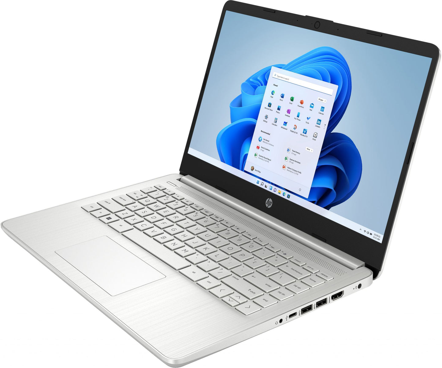 HP 14s-fq1005na Laptop 35.6 cm (14") Full HD AMD Ryzen™ 7 5700U 8 GB DDR4-SDRAM 512 GB SSD Wi-Fi 5 (802.11ac) Windows 11 Home Silver