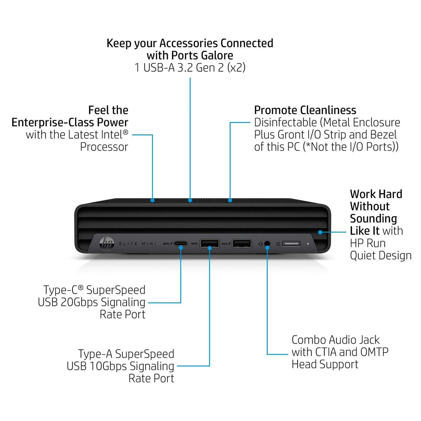 HP 800 G9 Mini PC Intel® Core™ i7 i7-12700T 16 GB DDR5-SDRAM 512 GB SSD Windows 11 Pro Black