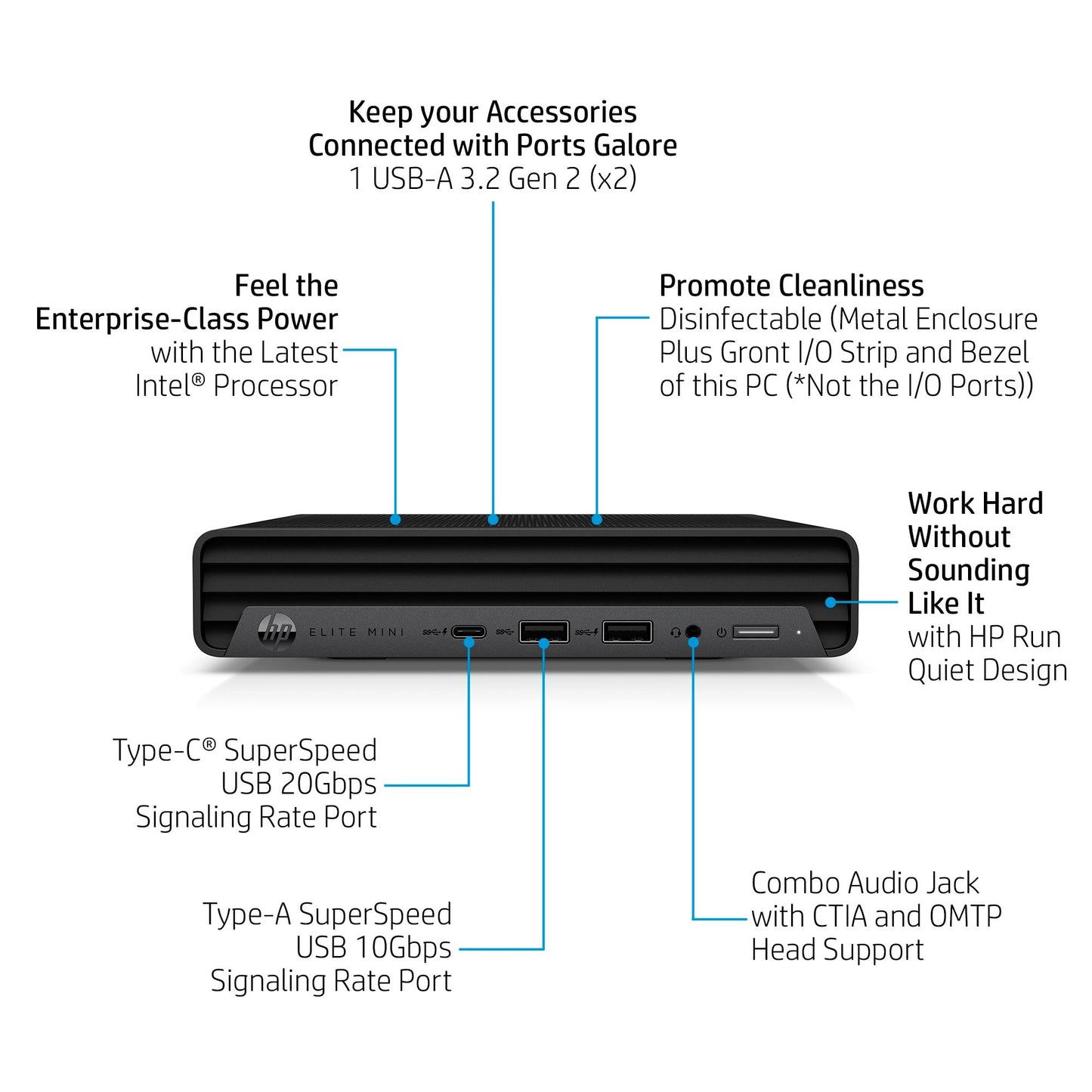 HP 800 G9 Mini PC Intel® Core™ i7 i7-12700T 16 GB DDR5-SDRAM 512 GB SSD Windows 11 Pro Black