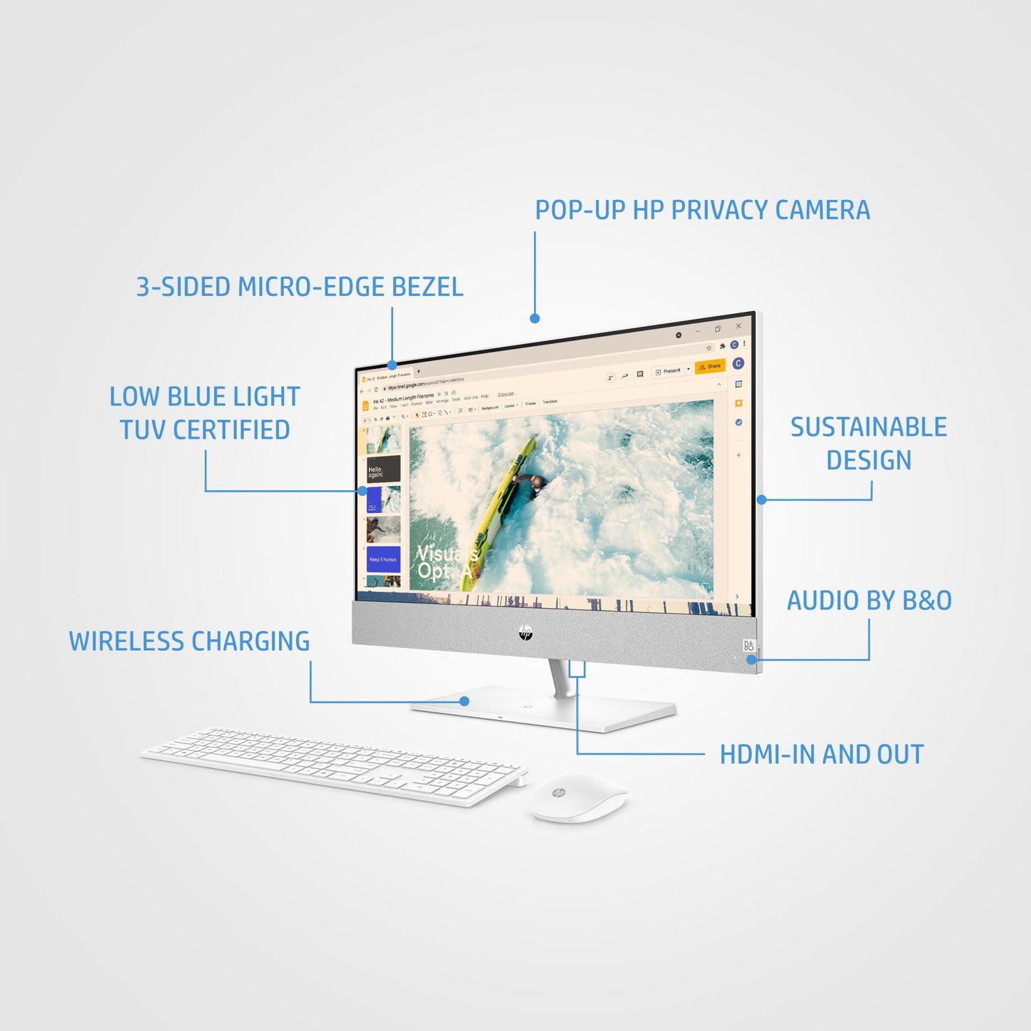 HP Pavilion 24-ca1000na Intel® Core™ i5 60.5 cm (23.8") 1920 x 1080 pixels 8 GB DDR4-SDRAM 512 GB SSD All-in-One PC Windows 11 Home Wi-Fi 5 (802.11ac) White