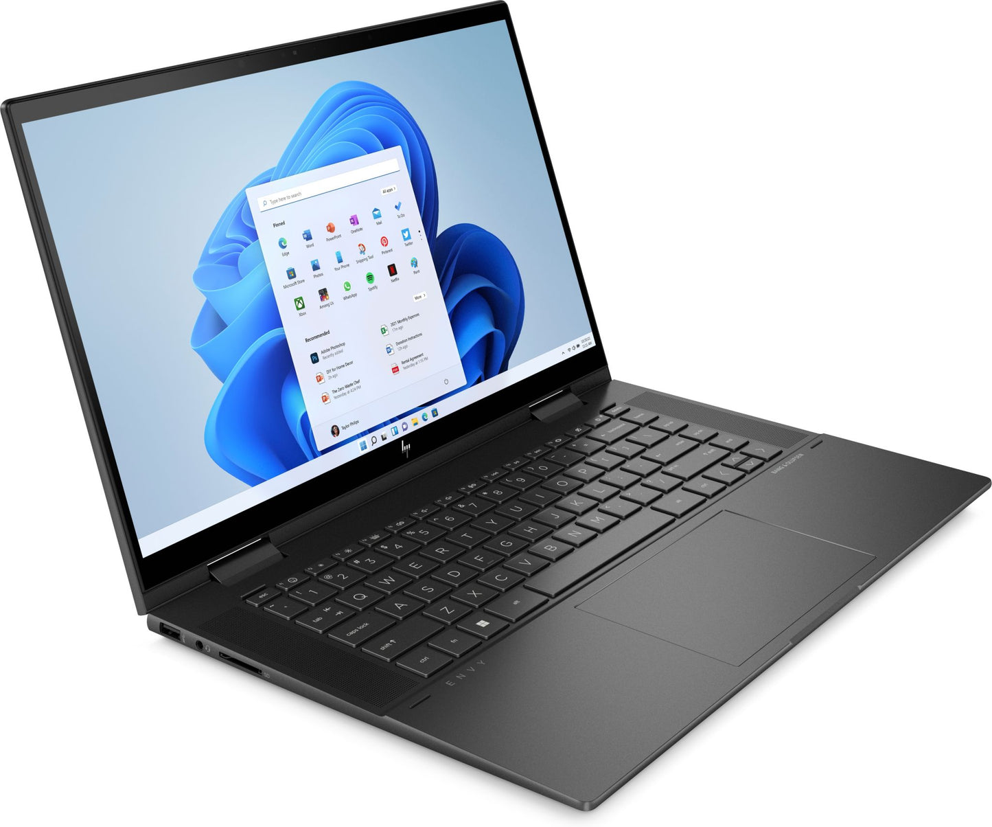 HP ENVY x360 15-ey0501sa Hybrid (2-in-1) 39.6 cm (15.6") Touchscreen Full HD AMD Ryzen™ 5 5625U 8 GB DDR4-SDRAM 512 GB SSD Wi-Fi 6E (802.11ax) Windows 11 Home Black