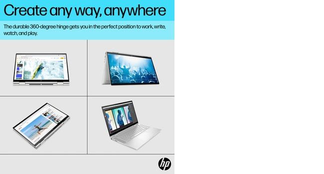 HP ENVY x360 15-ew0504na Hybrid (2-in-1) 39.6 cm (15.6") Touchscreen Full HD Intel® Core™ i5 i5-1240P 8 GB DDR4-SDRAM 512 GB SSD Wi-Fi 6E (802.11ax) Windows 11 Home Silver