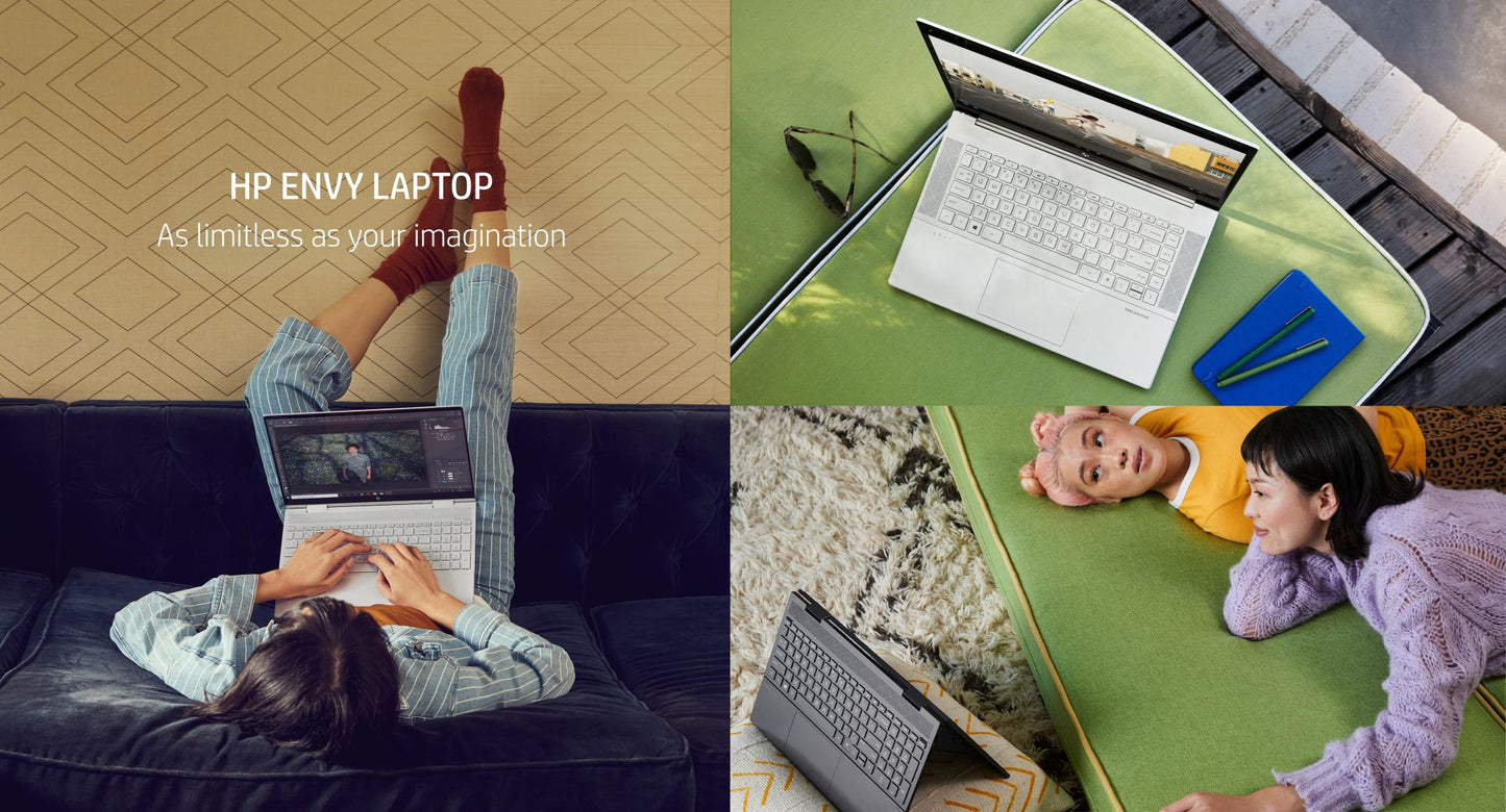 HP ENVY x360 15-ew0504na Hybrid (2-in-1) 39.6 cm (15.6") Touchscreen Full HD Intel® Core™ i5 i5-1240P 8 GB DDR4-SDRAM 512 GB SSD Wi-Fi 6E (802.11ax) Windows 11 Home Silver
