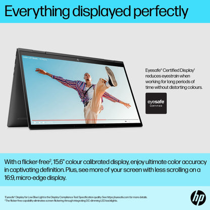 HP ENVY x360 15-ew0504na Hybrid (2-in-1) 39.6 cm (15.6") Touchscreen Full HD Intel® Core™ i5 i5-1240P 8 GB DDR4-SDRAM 512 GB SSD Wi-Fi 6E (802.11ax) Windows 11 Home Silver