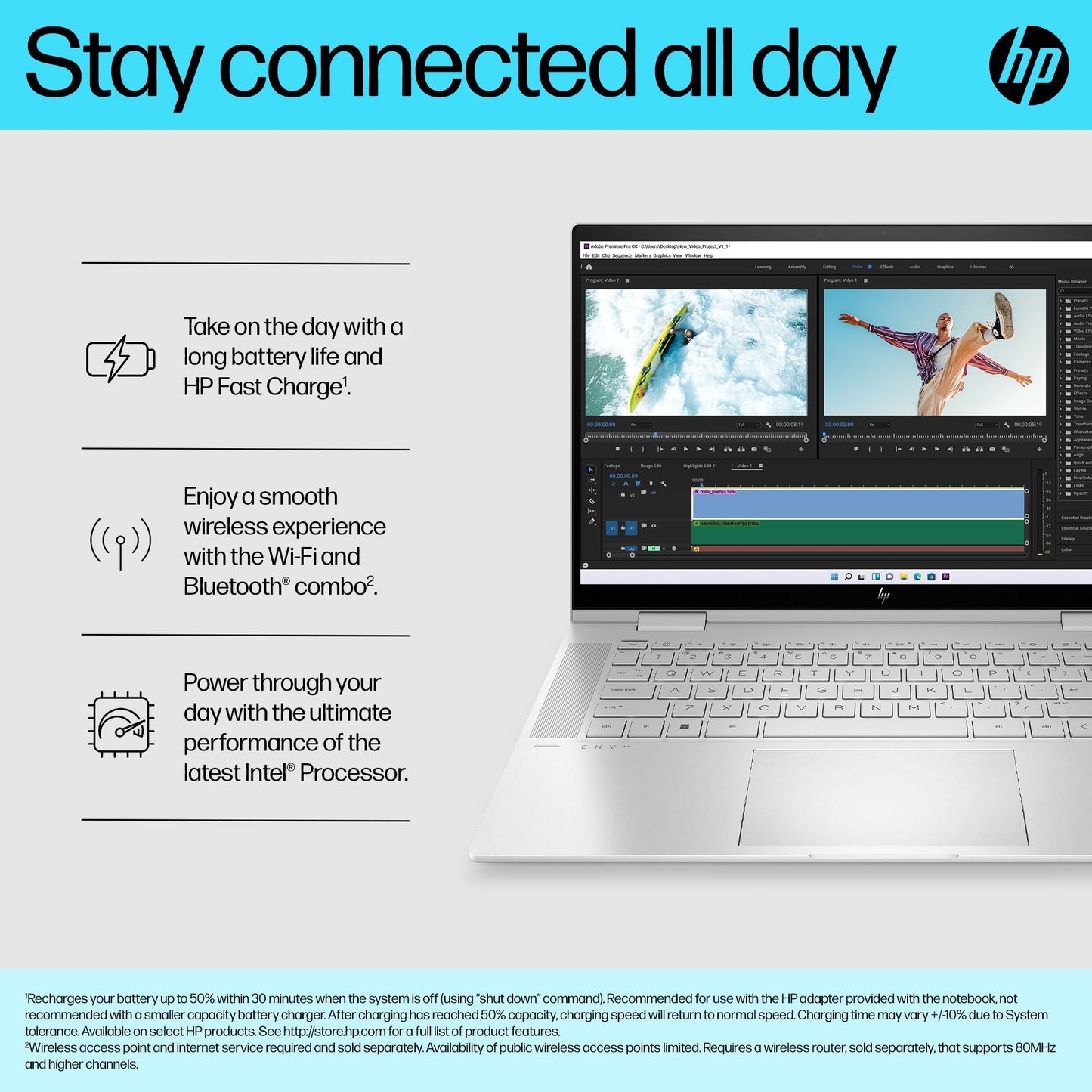HP ENVY x360 15-ew0504na Hybrid (2-in-1) 39.6 cm (15.6") Touchscreen Full HD Intel® Core™ i5 i5-1240P 8 GB DDR4-SDRAM 512 GB SSD Wi-Fi 6E (802.11ax) Windows 11 Home Silver