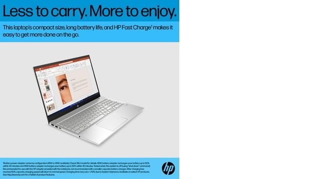 HP Pavilion 15-eg2015na Notebook 39.6 cm (15.6") Touchscreen Full HD Intel® Core™ i7 i7-1255U 8 GB DDR4-SDRAM 512 GB SSD Wi-Fi 6 (802.11ax) Windows 11 Home Silver