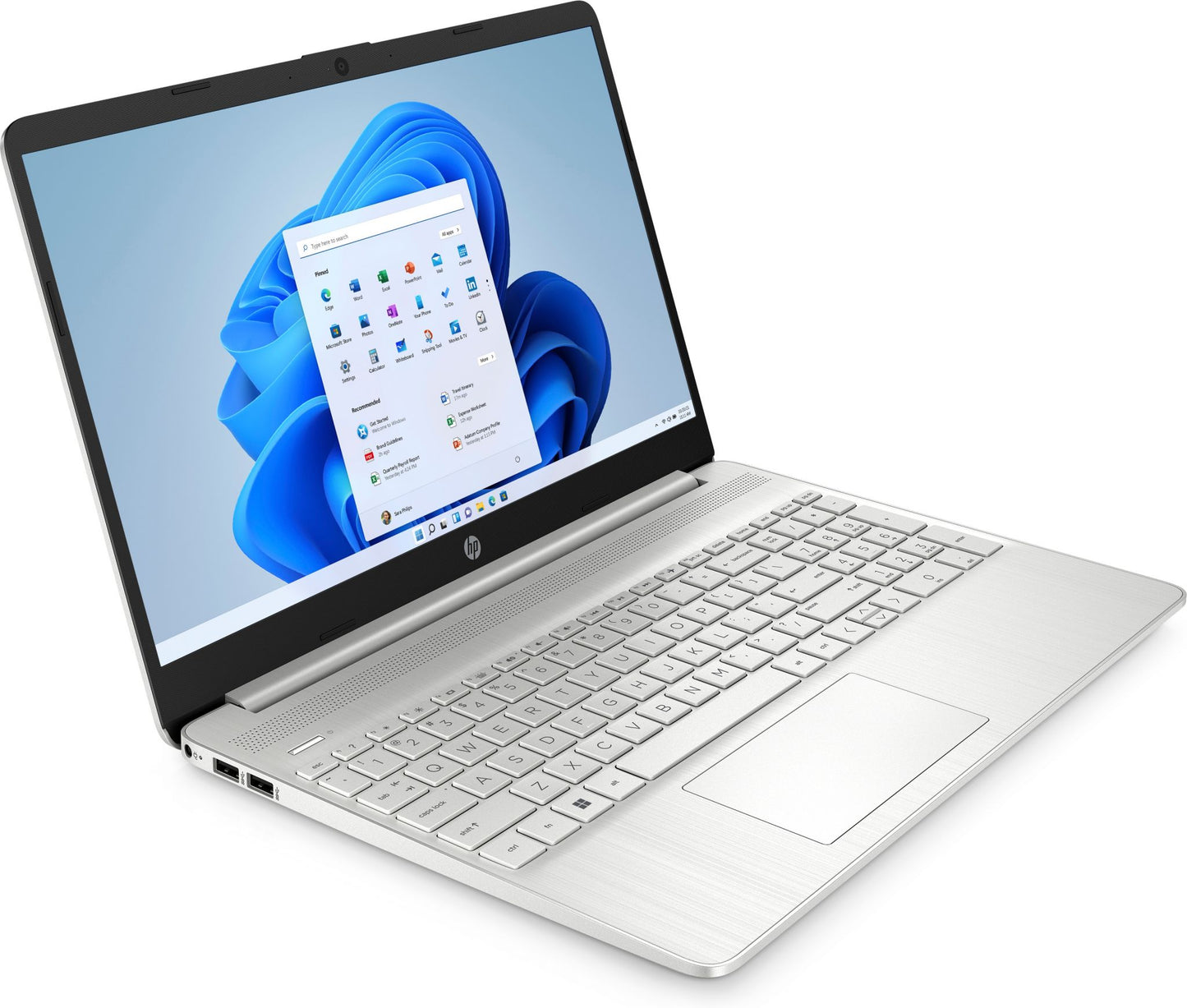 HP 15s-fq0028na N5030 Notebook 39.6 cm (15.6") HD Intel® Pentium® Silver 4 GB DDR4-SDRAM 128 GB SSD Wi-Fi 5 (802.11ac) Windows 11 Home in S mode Silver
