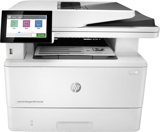 HP LaserJet Managed MFP E42540f, Print, copy, scan, fax, Front-facing USB printing; 50-sheet ADF; Compact Size; Energy Efficient; Strong Security; Scan to Cloud/Workflow; Dual-sided scanning; Print from USB (Office Docs); Two-sided printing