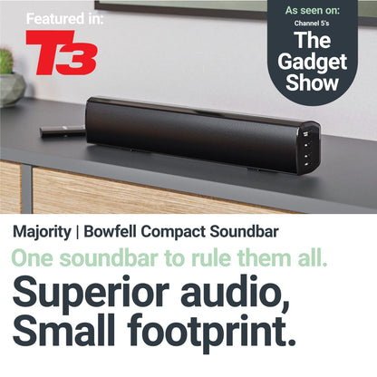 Majority Bowfell Bluetooth Soundbar TV 50 Watt Stereo Sound Black