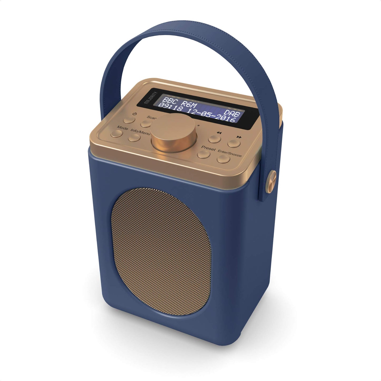 Majority Little Shelford DAB Portable Radio Bluetooth FM 20 Preset Blue
