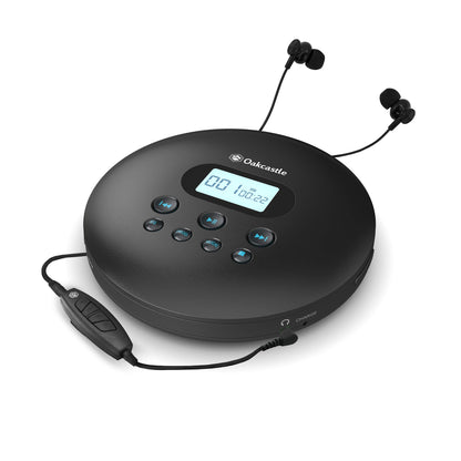 Oakcastle Portable CD Player Rechargeable Battery Audio Bluetooth Black CD100