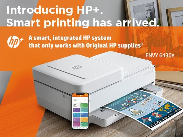 HP ENVY HP 6430e All-in-One Printer, Color, Printer for Home, Print, copy, scan, send mobile fax, Wireless; HP+; HP Instant Ink eligible; Print from phone or tablet