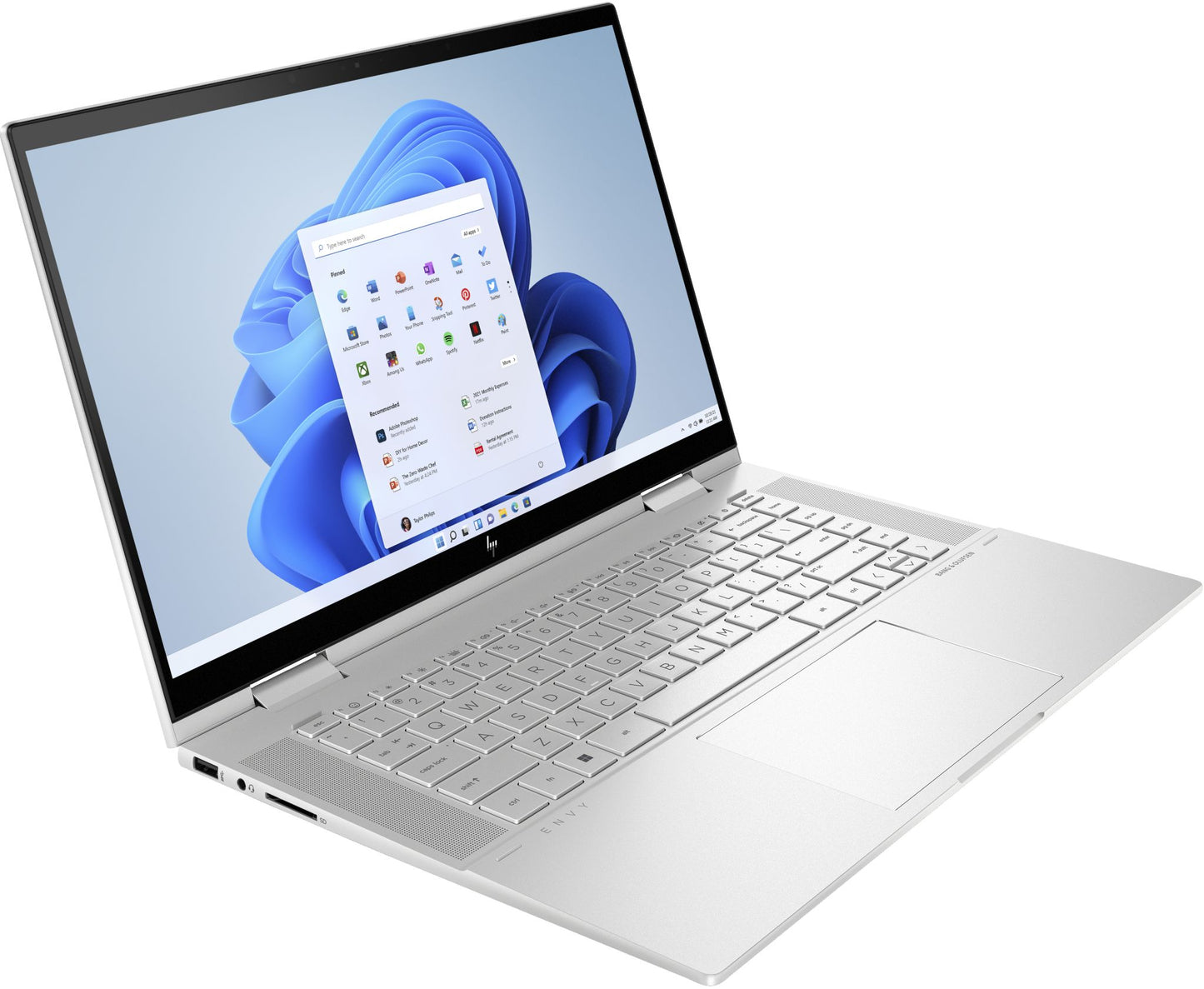 HP ENVY x360 15-ew0504na Hybrid (2-in-1) 39.6 cm (15.6") Touchscreen Full HD Intel® Core™ i5 i5-1240P 8 GB DDR4-SDRAM 512 GB SSD Wi-Fi 6E (802.11ax) Windows 11 Home Silver