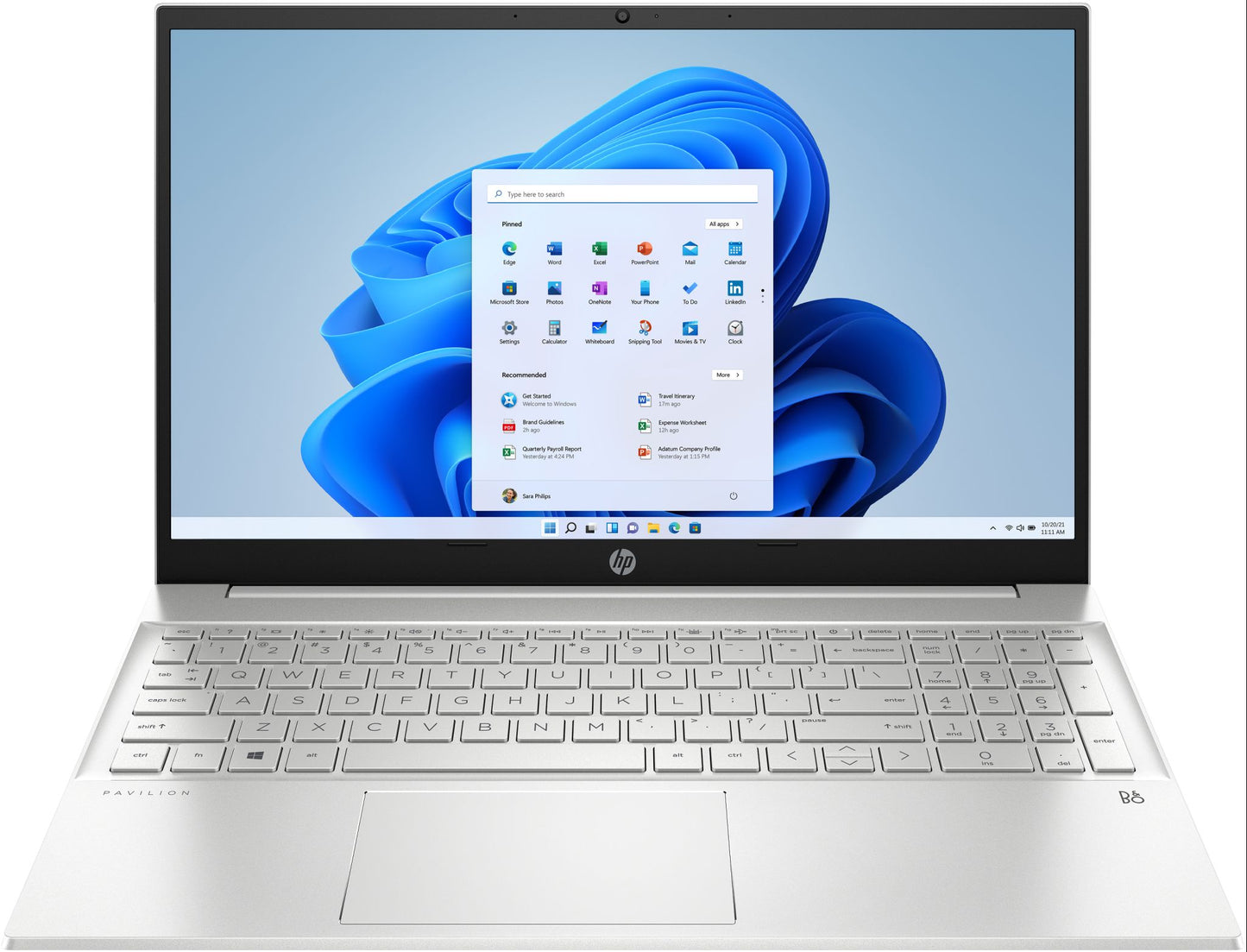 HP Pavilion 15-eh1016na Laptop 39.6 cm (15.6") Touchscreen Full HD AMD Ryzen™ 3 5300U 4 GB DDR4-SDRAM 256 GB SSD Wi-Fi 5 (802.11ac) Windows 11 Home in S mode Silver