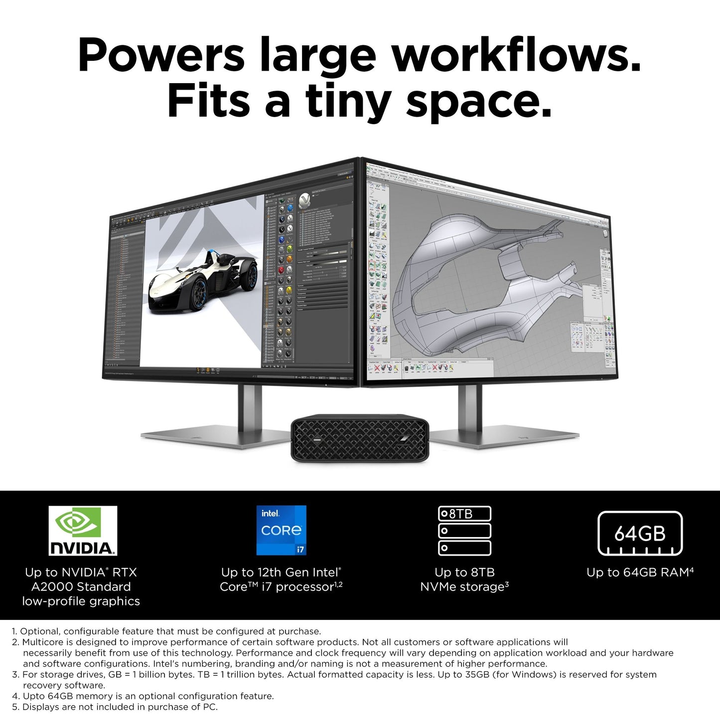 HP Z2 G9 Mini PC Intel® Core™ i7 i7-12700 16 GB DDR5-SDRAM 512 GB SSD NVIDIA T400 Windows 11 Pro Workstation Black