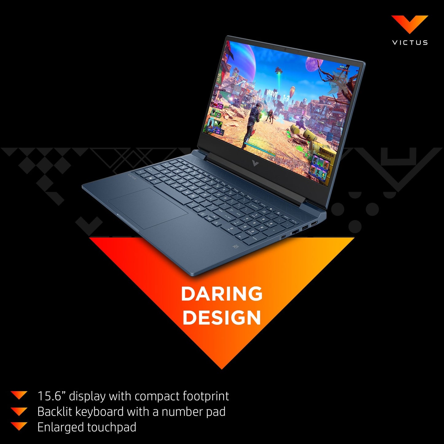 HP Victus Gaming 15-fa0017na Laptop 39.6 cm (15.6") Full HD Intel® Core™ i5 i5-12500H 8 GB DDR4-SDRAM 256 GB SSD NVIDIA® GeForce® GTX 1650 Wi-Fi 6 (802.11ax) Windows 11 Home Black