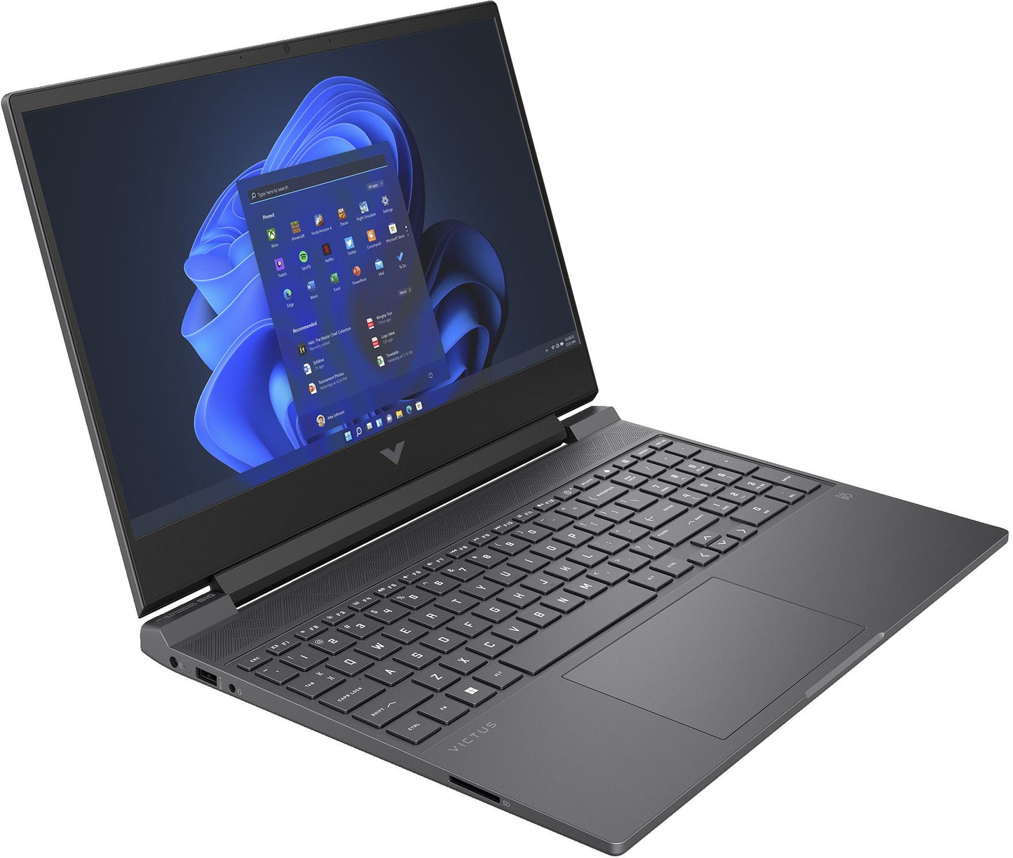 HP Victus Gaming 15-fa0017na Laptop 39.6 cm (15.6") Full HD Intel® Core™ i5 i5-12500H 8 GB DDR4-SDRAM 256 GB SSD NVIDIA® GeForce® GTX 1650 Wi-Fi 6 (802.11ax) Windows 11 Home Black