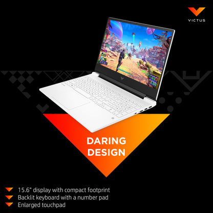 HP Victus Gaming 15-fa0017na Laptop 39.6 cm (15.6") Full HD Intel® Core™ i5 i5-12500H 8 GB DDR4-SDRAM 256 GB SSD NVIDIA® GeForce® GTX 1650 Wi-Fi 6 (802.11ax) Windows 11 Home Black