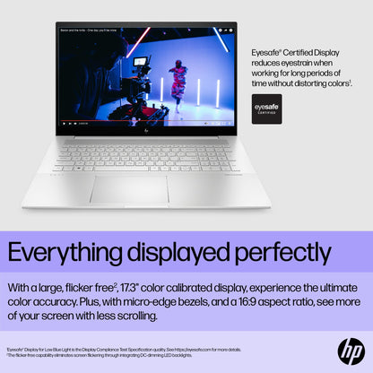 HP ENVY 17-cr0003na Laptop 43.9 cm (17.3") Touchscreen Full HD Intel® Core™ i5 i5-1240P 8 GB DDR4-SDRAM 512 GB SSD Wi-Fi 6E (802.11ax) Windows 11 Home Silver