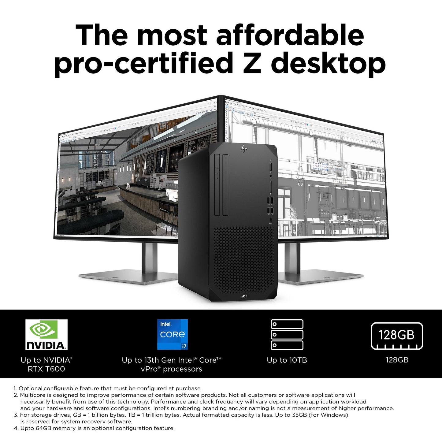 HP Z1 G9 Tower Intel® Core™ i7 i7-12700 16 GB DDR5-SDRAM 512 GB SSD NVIDIA GeForce RTX 3060 Windows 11 Pro Workstation Black